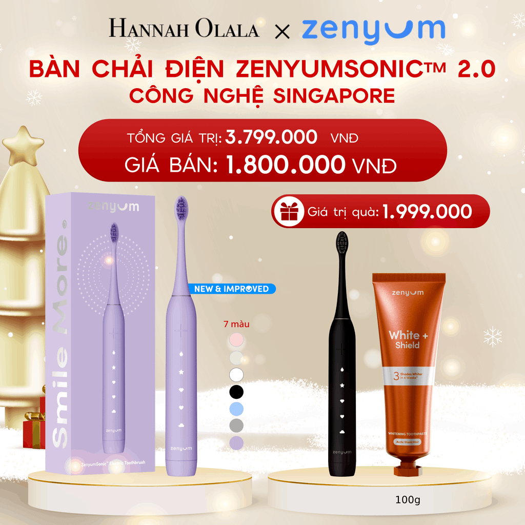  A1245_DEAL 2: [MUA 1 TẶNG 1] BÀN CHẢI ĐIỆN ZENYUM SONIC 2.0 - CÔNG NGHỆ SINGAPORE (Note màu bàn chải tặng trong đơn) 
