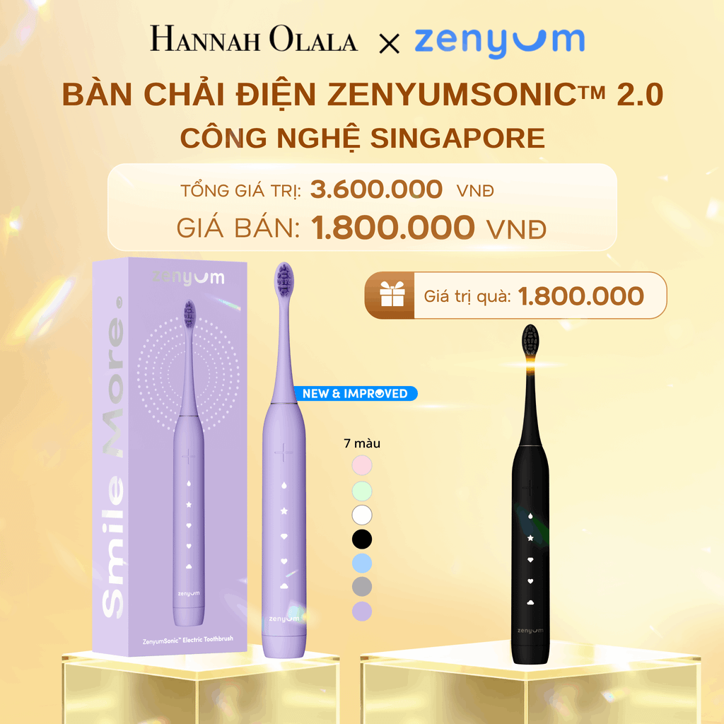  DEAL 2: [MUA 1 TẶNG 1] BÀN CHẢI ĐIỆN ZENYUM SONIC 2.0 - CÔNG NGHỆ SINGAPORE (Note màu bàn chải tặng trong đơn) 