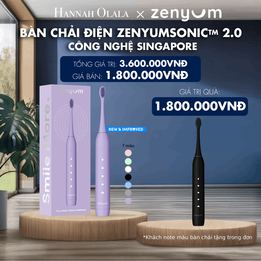  M176_DEAL 2: [MUA 1 TẶNG 1] BÀN CHẢI ĐIỆN ZENYUM SONIC 2.0 - CÔNG NGHỆ SINGAPORE (Note màu bàn chải tặng trong đơn) 
