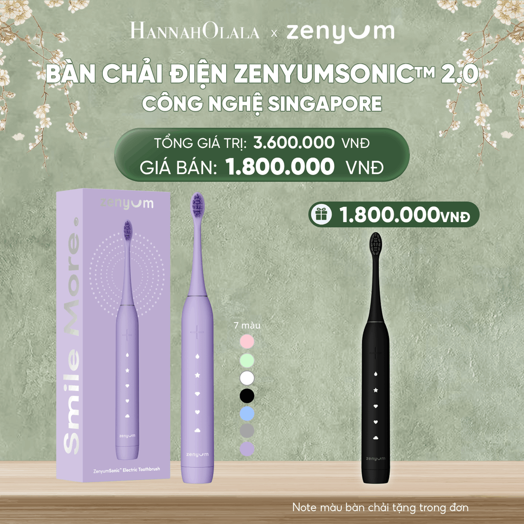  DEAL 2: [MUA 1 TẶNG 1] BÀN CHẢI ĐIỆN ZENYUM SONIC 2.0 - CÔNG NGHỆ SINGAPORE (Note màu bàn chải tặng trong đơn) 