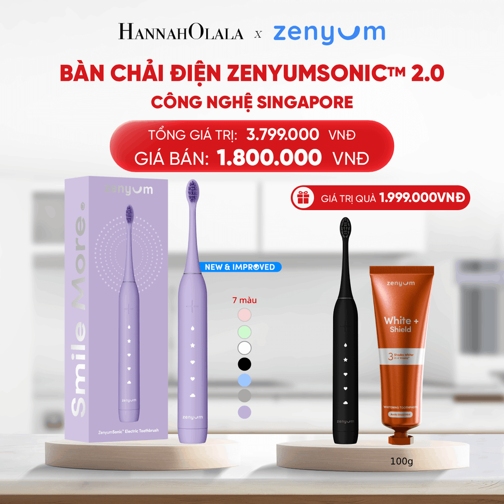  DEAL 2: [MUA 1 TẶNG 1] BÀN CHẢI ĐIỆN ZENYUM SONIC 2.0 - CÔNG NGHỆ SINGAPORE (Note màu bàn chải tặng trong đơn) 