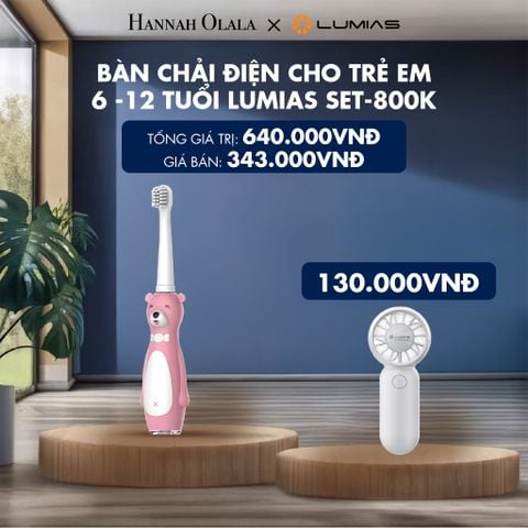  BÀN CHẢI ĐIỆN CHO TRẺ EM 6-12 TUỔI LUMIAS SET-800K - DEAL 3 