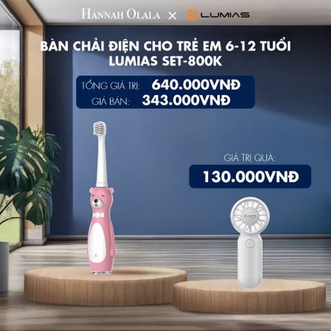  BÀN CHẢI ĐIỆN CHO TRẺ EM 6-12 TUỔI LUMIAS SET-800K - DEAL 3 - H183 