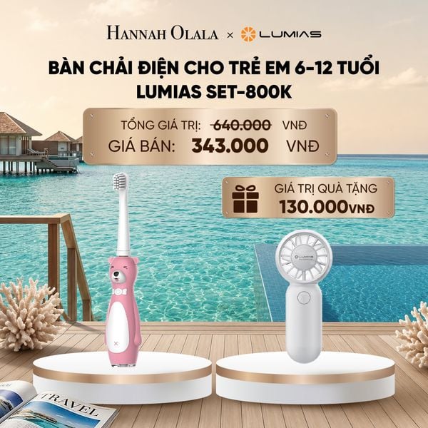  BÀN CHẢI ĐIỆN CHO TRẺ EM 6-12 TUỔI LUMIAS SET-800K - DEAL 3_ D1830 