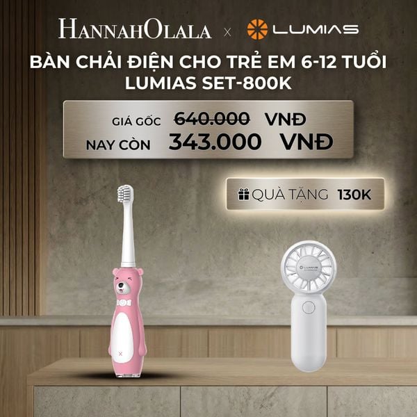  B138_DEAL 3: BÀN CHẢI ĐIỆN CHO TRẺ EM 6-12 TUỔI LUMIAS SET-800K 