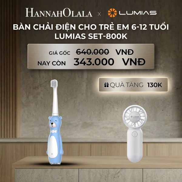  B138_DEAL 3: BÀN CHẢI ĐIỆN CHO TRẺ EM 6-12 TUỔI LUMIAS SET-800K 