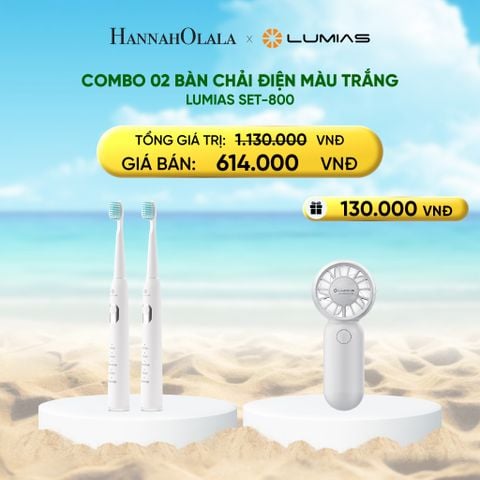 DEAL 3: COMBO 02 BÀN CHẢI ĐIỆN MÀU TRẮNG LUMIAS SET-800 