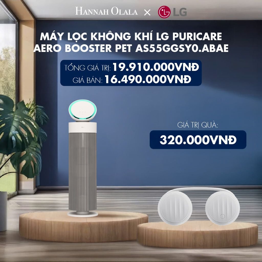  MÁY LỌC KHÔNG KHÍ LG PURICARE AERO BOOSTER PET AS55GGSY0.ABAE - DEAL 3 