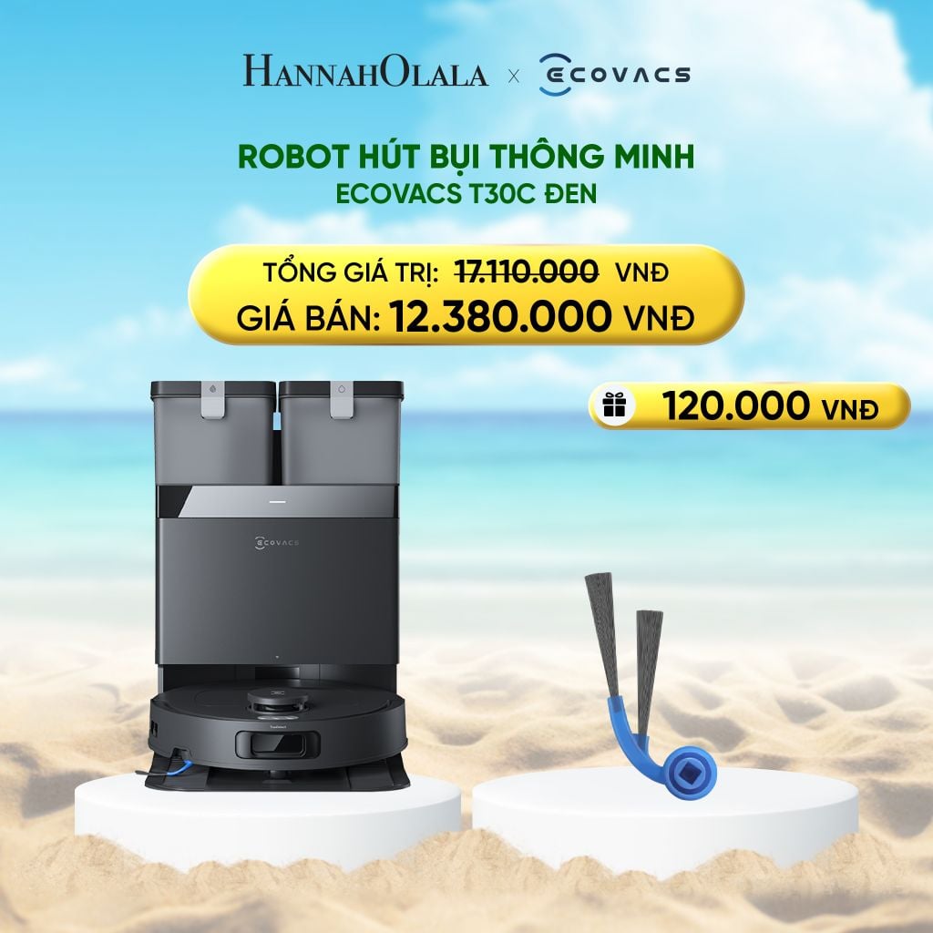  DEAL 3: ROBOT HÚT BỤI THÔNG MINH ECOVACS T30C ĐEN 