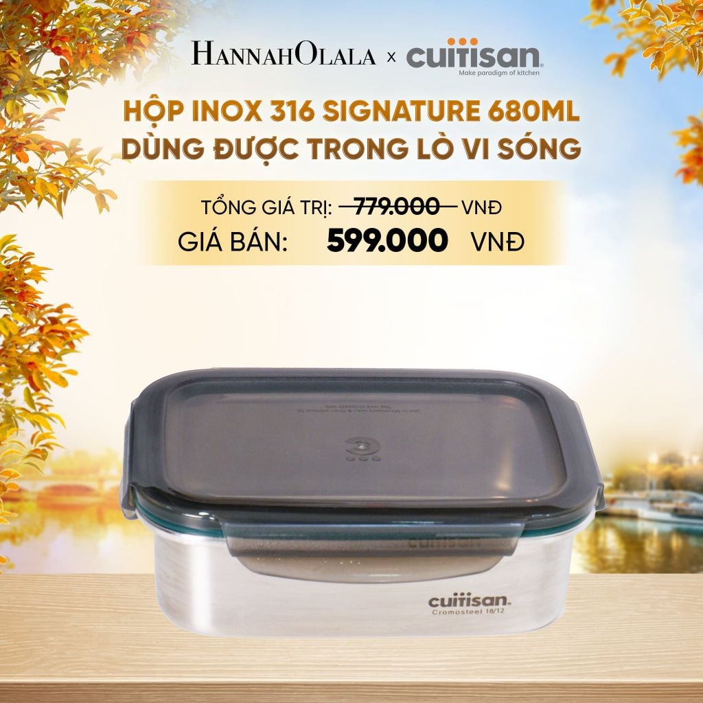  HỘP INOX 316 CAO CẤP CUITISAN SIGNATURE DÙNG ĐƯỢC TRONG LÒ VI SÓNG - DEAL 3 - E1643 