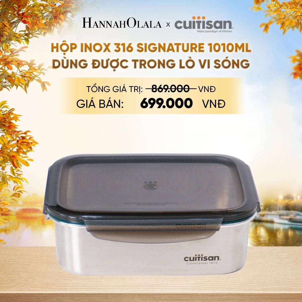  HỘP INOX 316 CAO CẤP CUITISAN SIGNATURE DÙNG ĐƯỢC TRONG LÒ VI SÓNG - DEAL 3 - E1643 
