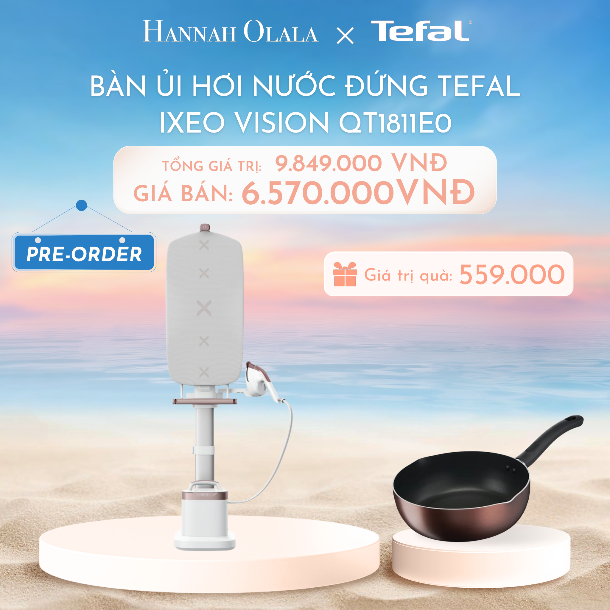  C1024_DEAL 3.2: BÀN ỦI HƠI NƯỚC ĐỨNG TEFAL IXEO VISION QT1811E0 