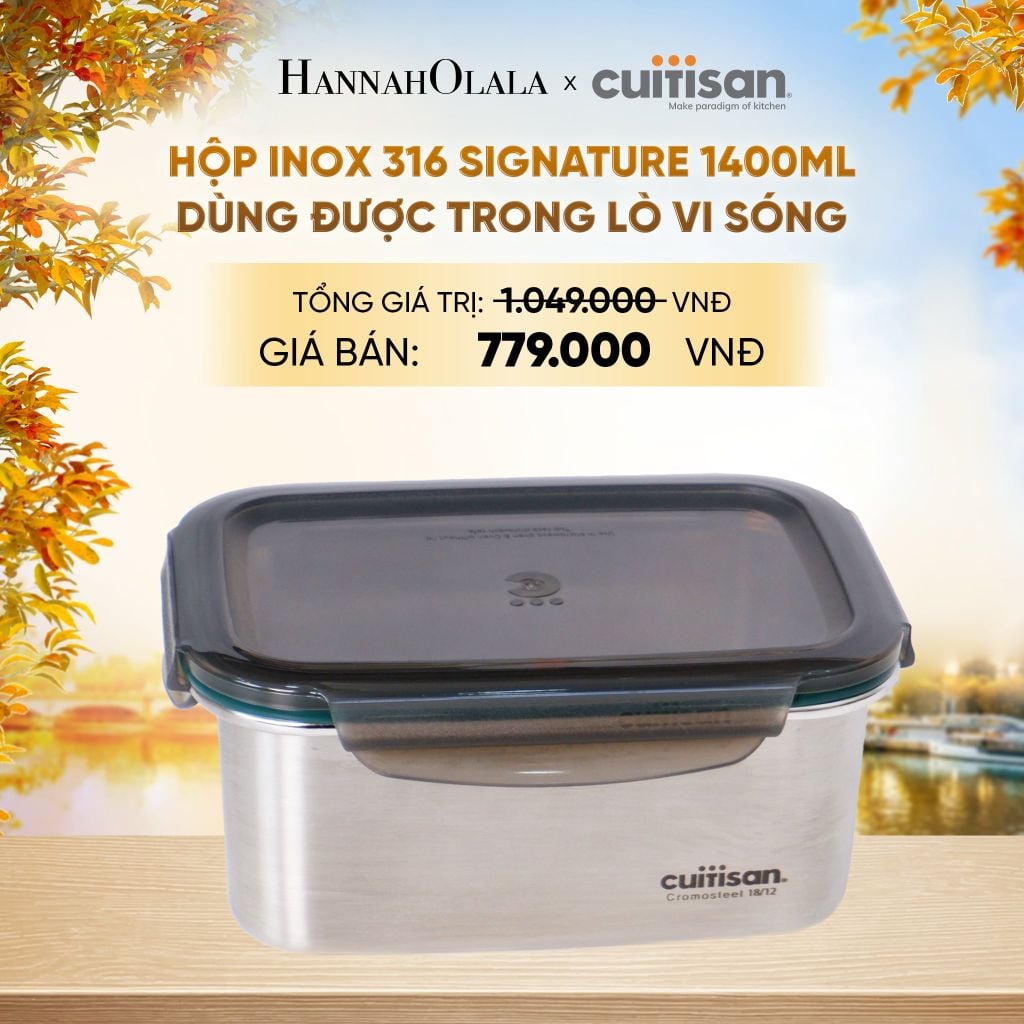  HỘP INOX 316 CAO CẤP CUITISAN SIGNATURE DÙNG ĐƯỢC TRONG LÒ VI SÓNG - DEAL 3 - E1643 