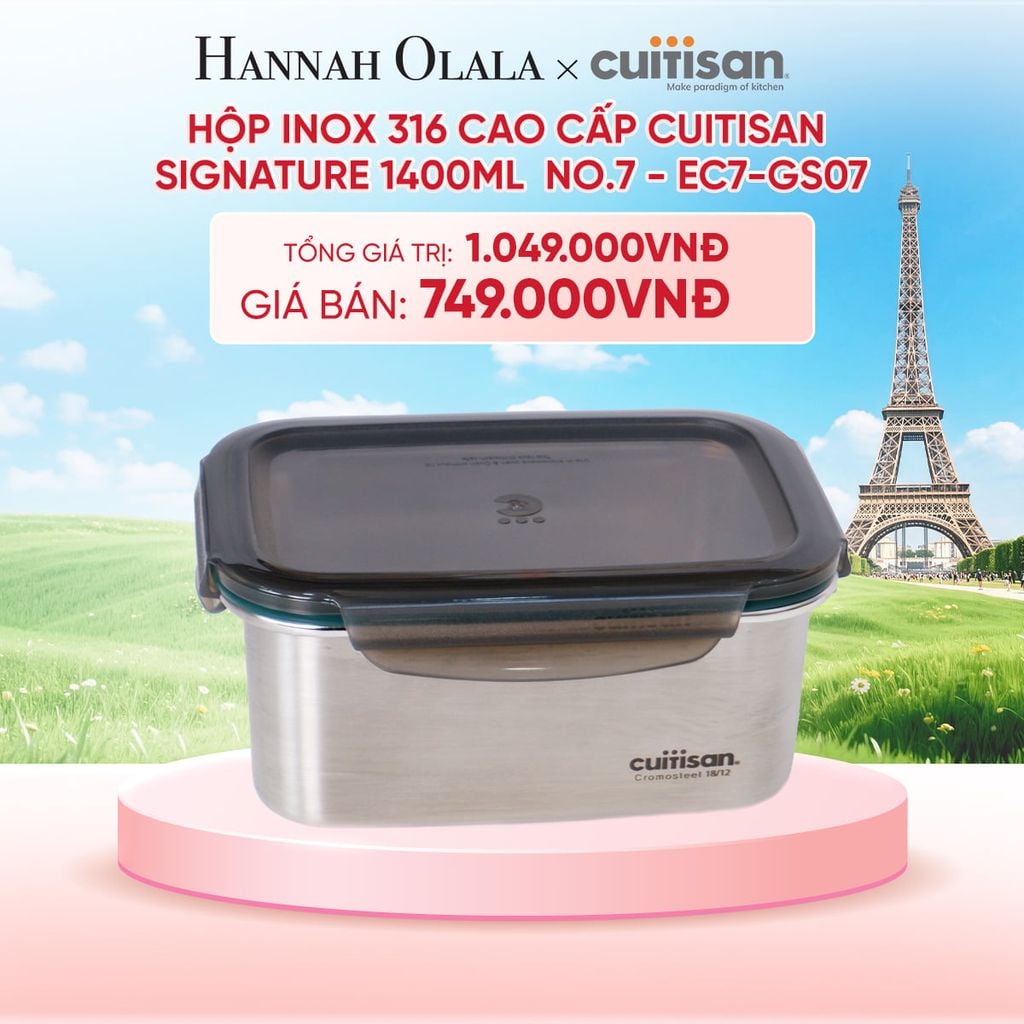  HỘP INOX 316 CAO CẤP CUITISAN SIGNATURE DÙNG ĐƯỢC TRONG LÒ VI SÓNG - DEAL 3 - B53 