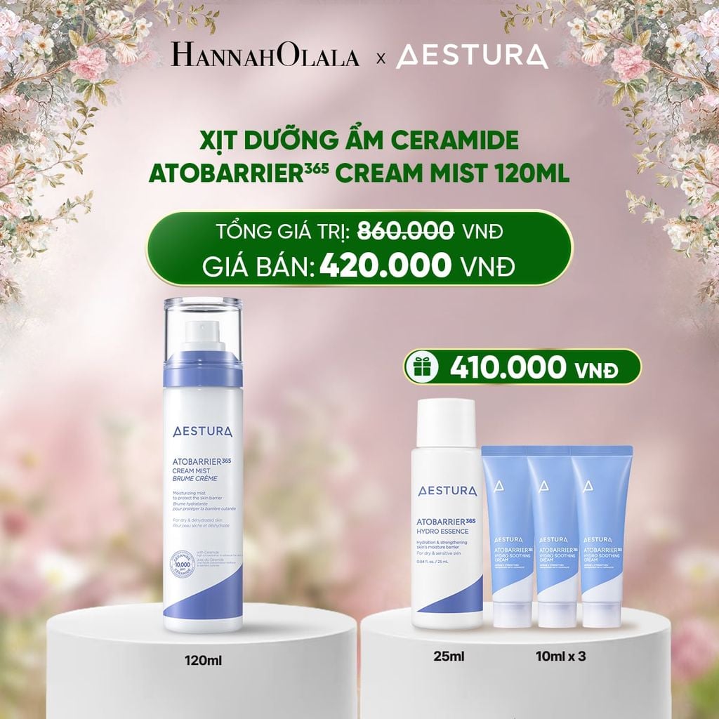  E1676_DEAL 2: [PRE-ORDER] XỊT DƯỠNG ẨM CERAMIDE AESTURA ATOBARRIER365 CREAM MIST 120ML [GIAO HÀNG TỪ NGÀY 10/03] 