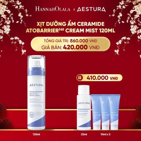  DEAL 2: XỊT DƯỠNG ẨM CERAMIDE AESTURA ATOBARRIER365 CREAM MIST 120ML 