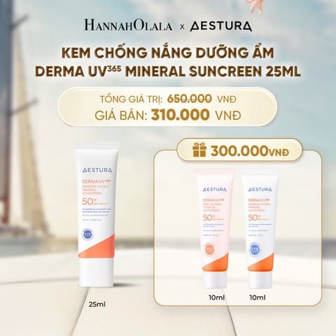  KEM CHỐNG NẮNG DƯỠNG ẨM AESTURA DERMA UV365 BARRIER HYDRO MINERAL SUNSCREEN 25ML SPF50+ PA++++ - A730 