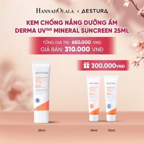  KEM CHỐNG NẮNG DƯỠNG ẨM AESTURA DERMA UV365 BARRIER HYDRO MINERAL SUNSCREEN 25ML SPF50+ PA++++ - A730 