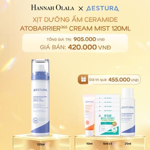  DEAL 3: XỊT DƯỠNG ẨM CERAMIDE AESTURA ATOBARRIER365 CREAM MIST 120ML 