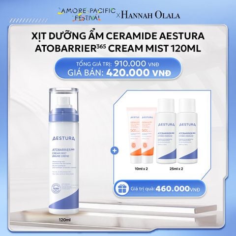  DEAL 3: XỊT DƯỠNG ẨM CERAMIDE AESTURA ATOBARRIER365 CREAM MIST 120ML 