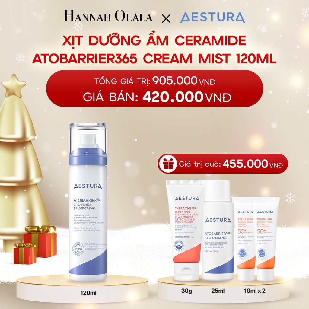  DEAL 3: XỊT DƯỠNG ẨM CERAMIDE AESTURA ATOBARRIER365 CREAM MIST 120ML 