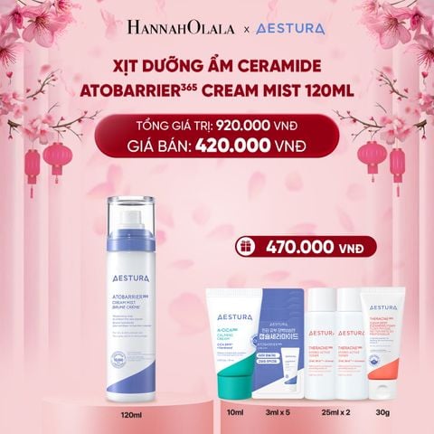  A1521_DEAL 3: XỊT DƯỠNG ẨM CERAMIDE AESTURA ATOBARRIER365 CREAM MIST 120ML 
