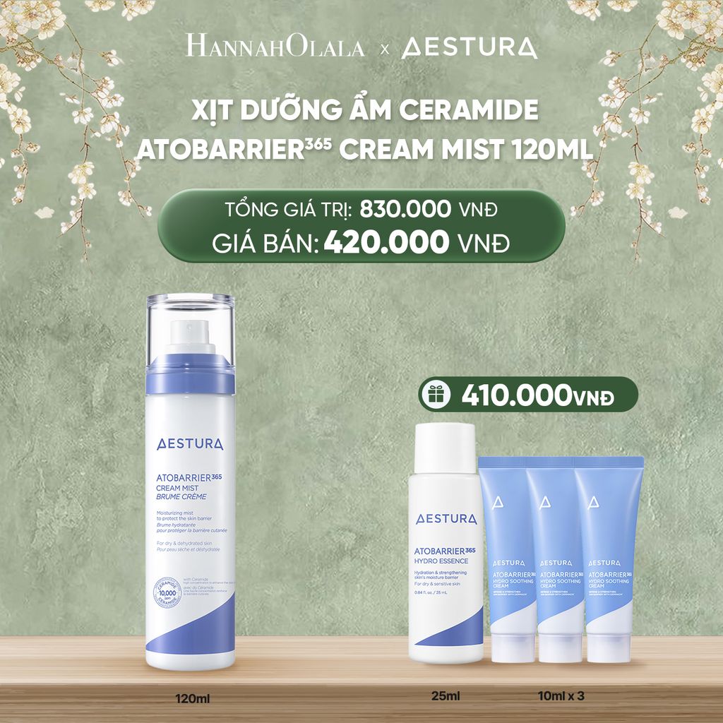  D992_DEAL 3: XỊT DƯỠNG ẨM CERAMIDE AESTURA ATOBARRIER365 CREAM MIST 120ML 