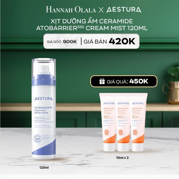  A3_DEAL 3: XỊT DƯỠNG ẨM CERAMIDE AESTURA ATOBARRIER365 CREAM MIST 120ML 