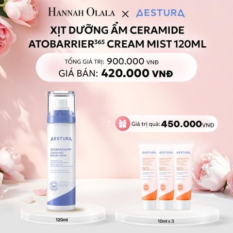  E895: DEAL 3: XỊT DƯỠNG ẨM CERAMIDE AESTURA ATOBARRIER365 CREAM MIST 120ML 