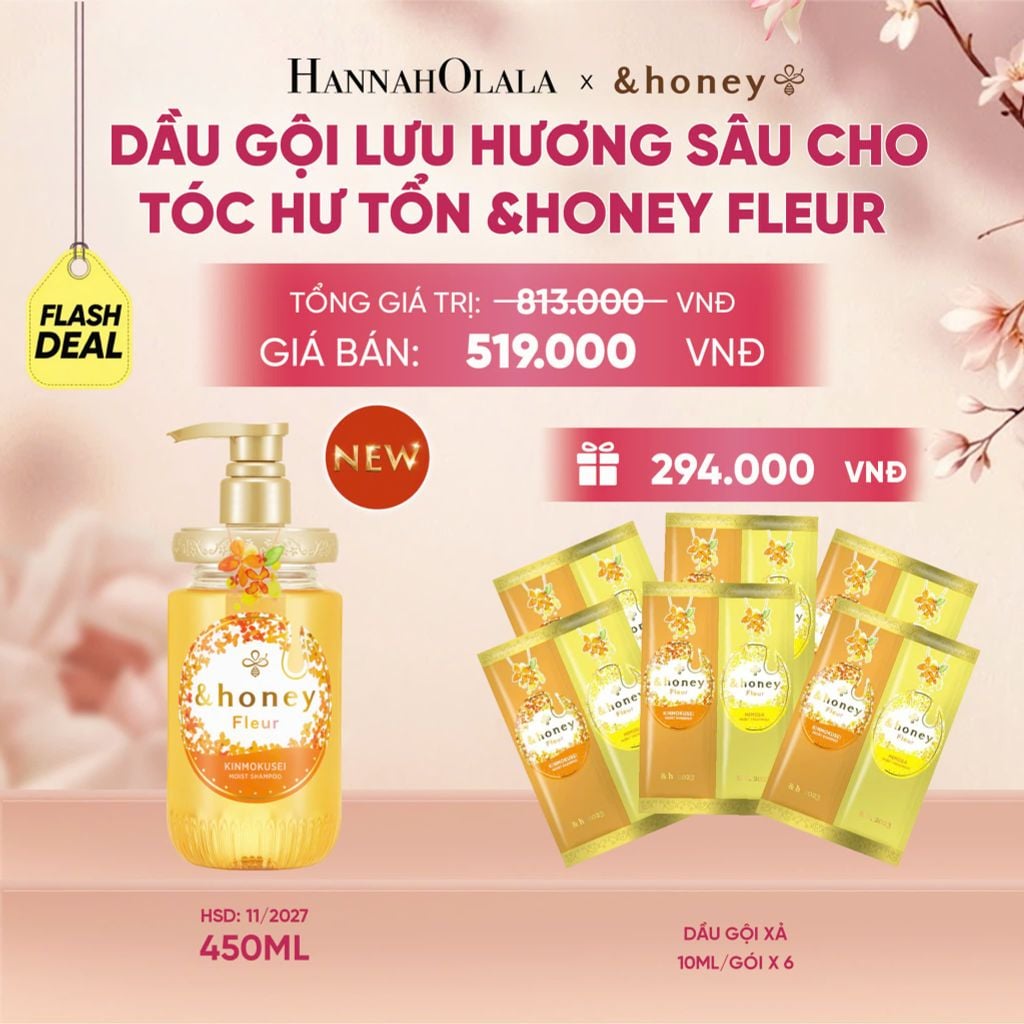  [NEW] DẦU GỘI LƯU HƯƠNG SÂU CHO TÓC HƯ TỔN &HONEY FLEUR (DATE 11/2027) - A735 