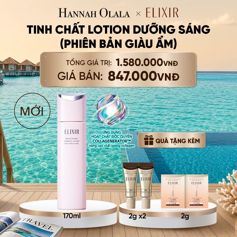  [MỚI] TINH CHẤT LOTION COLLAGENERATOR DƯỠNG SÁNG DA & NGĂN NGỪA LÃO HÓA MỚI ELIXIR BRIGHTENING LOTION RICH 170ML (PHIÊN BẢN GIÀU ẨM) - DEAL 30_ D2181 