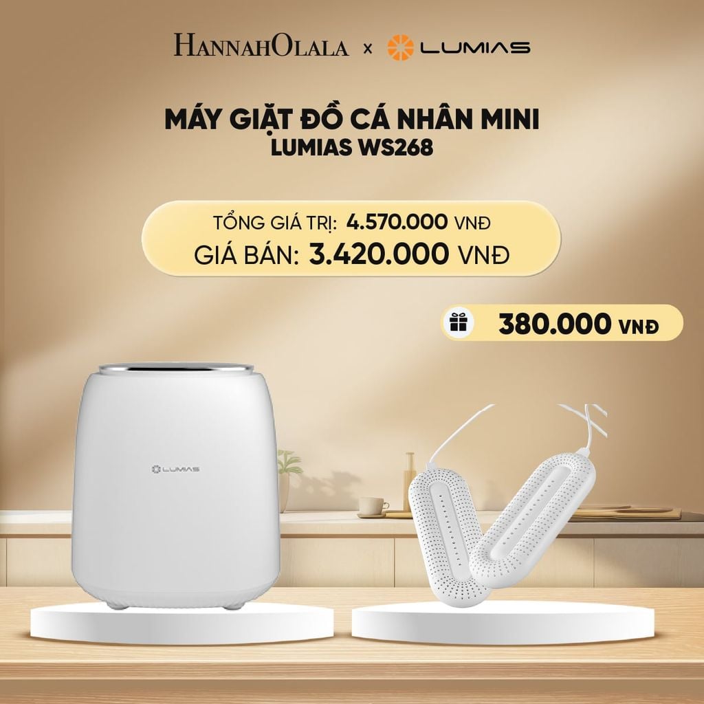  DEAL 30: MÁY GIẶT ĐỒ CÁ NHÂN MINI LUMIAS WS268 