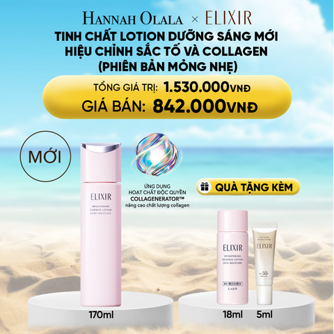  DEAL 30: [MỚI] TINH CHẤT LOTION COLLAGENERATOR DƯỠNG SÁNG DA & NGĂN NGỪA LÃO HÓA MỚI ELIXIR BRIGHTENING LOTION DEWY 170ML (PHIÊN BẢN MỎNG NHẸ) 