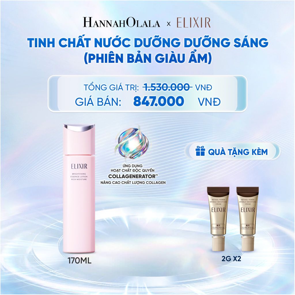  [MỚI] TINH CHẤT LOTION COLLAGENERATOR DƯỠNG SÁNG DA & NGĂN NGỪA LÃO HÓA MỚI ELIXIR BRIGHTENING LOTION RICH 170ML (PHIÊN BẢN GIÀU ẨM) - DEAL 30 - C87 