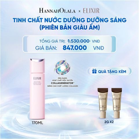  [MỚI] TINH CHẤT LOTION COLLAGENERATOR DƯỠNG SÁNG DA & NGĂN NGỪA LÃO HÓA MỚI ELIXIR BRIGHTENING LOTION RICH 170ML (PHIÊN BẢN GIÀU ẨM) - DEAL 30 - C87 