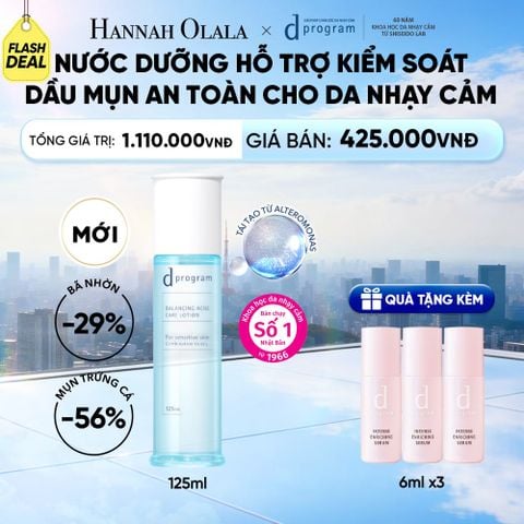  [MỚI] NƯỚC DƯỠNG ẨM KIỀM DẦU NGỪA MỤN CHO DA NHẠY CẢM DPROGRAM BALANCING ACNE CARE LOTION 125ML - DEAL 30 