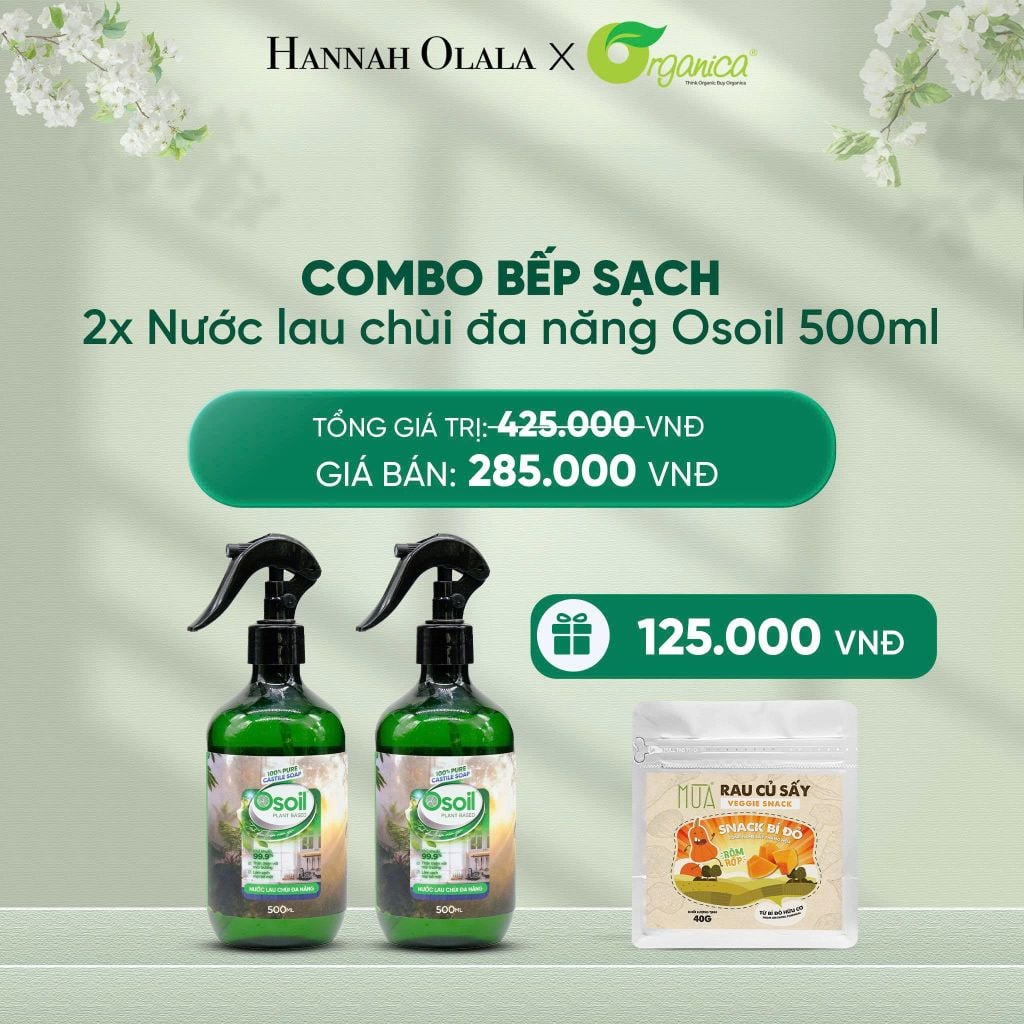  DEAL 30: COMBO BẾP SẠCH NƯỚC LAU CHÙI ĐA NĂNG VÀ NƯỚC RỬA CHÉN 