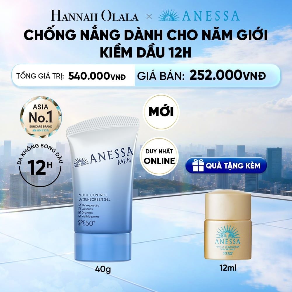  [MỚI] GEL CHỐNG NẮNG DƯỠNG DA KIỀM DẦU ĐA NĂNG DÀNH CHO NAM ANESSA MULTI-CONTROL UV SUNSCREEN GEL SPF50+ PA++++ 40G - DEAL 31 