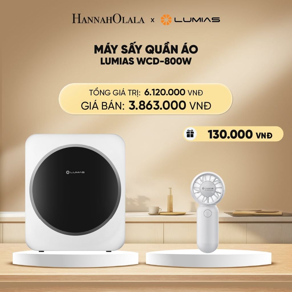  DEAL 31: MÁY SẤY QUẦN ÁO LUMIAS WCD-800W 