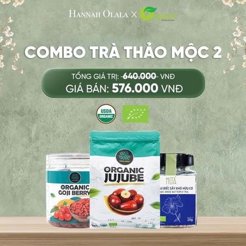 DEAL 31: COMBO TRÀ THẢO MỘC 1 X TÁO ĐỎ HỮU CƠ SONLANGA 500GR 1 X KỶ TỬ HỮU CƠ SONLANGA 200GR 1X HOA ĐẠU BIẾC MÙA 20GR 
