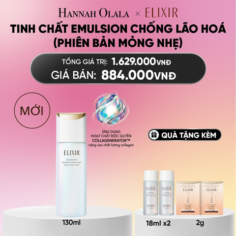  SỮA DƯỠNG NGĂN NGỪA LÃO HÓA DA ELIXIR BOUNCING ESSENCE EMULSION DEWY MOISTURE BA 130ML - DEAL 31 