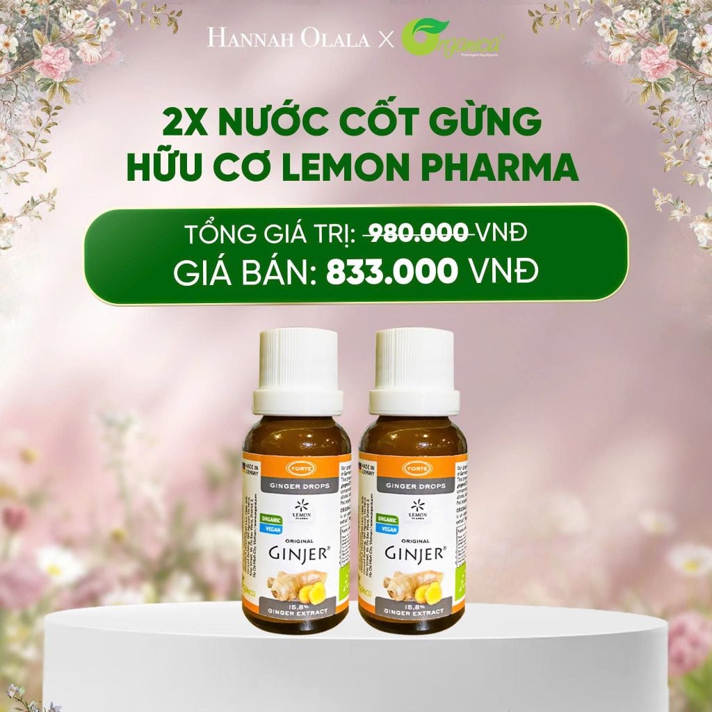  E558_DEAL 32: NƯỚC CỐT GỪNG HỮU CƠ LEMON PHARMA 20ML 