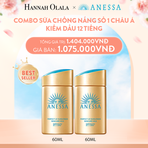  BACK UP 2: BỘ SỮA CHỐNG NẮNG KIỀM DẦU ANESSA GOLD MILK 60ML X2 