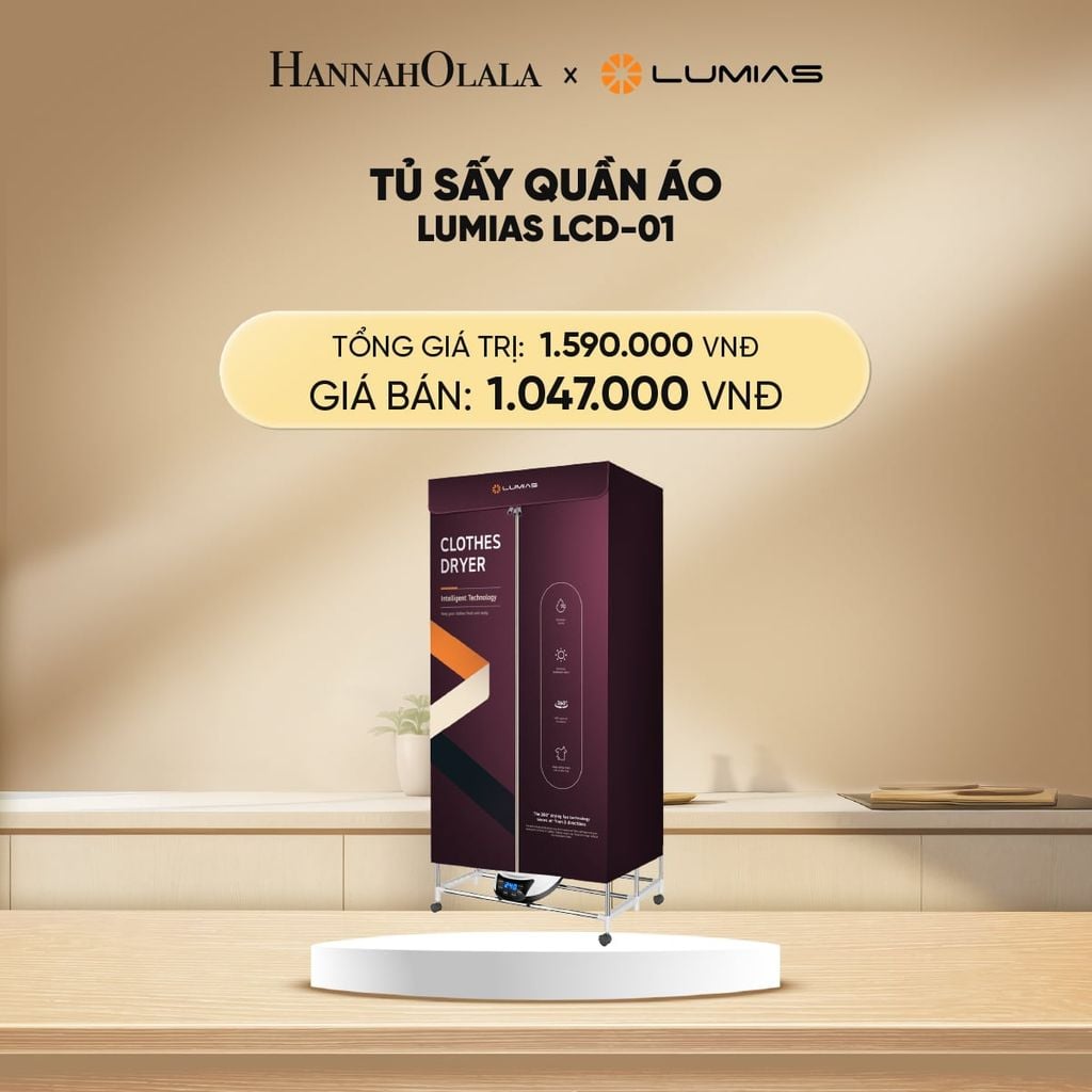  DEAL 32: TỦ SẤY QUẦN ÁO LUMIAS LCD-01 - 1500W, 8KG 
