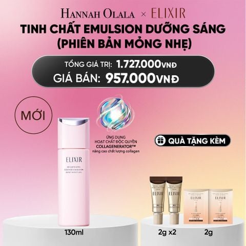  [MỚI] SỮA DƯỠNG TRẮNG & NGĂN NGỪA LÃO HÓA DA ELIXIR BRIGHTENING ESSENCE EMULSION DEWY MOISTURE CA 130ML - DEAL 33_A1660 