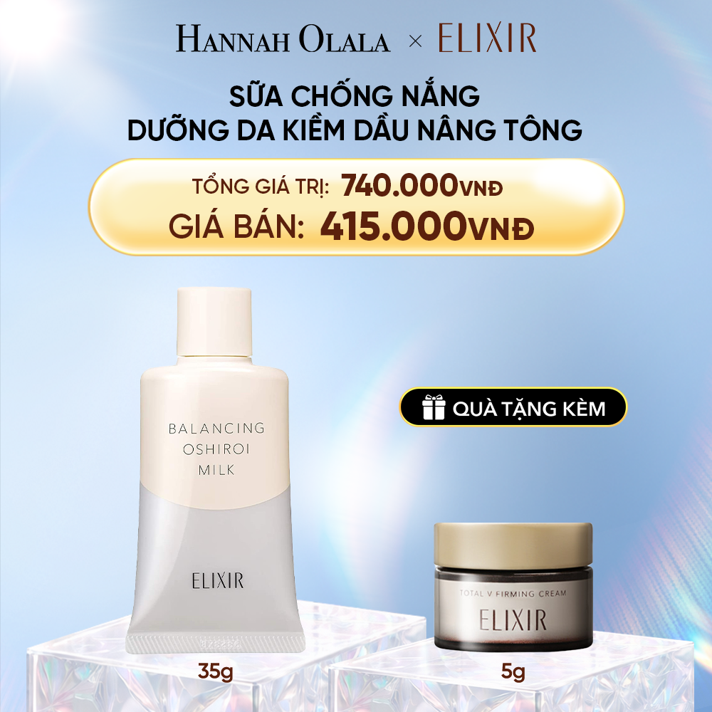  DEAL 33: SỮA CHỐNG NẮNG DƯỠNG DA NÂNG TÔNG KIỀM DẦU ELIXIR REFLET BALANCING OSHIROI MILK C 35G 