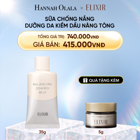  DEAL 33: SỮA CHỐNG NẮNG DƯỠNG DA NÂNG TÔNG KIỀM DẦU ELIXIR REFLET BALANCING OSHIROI MILK C 35G 