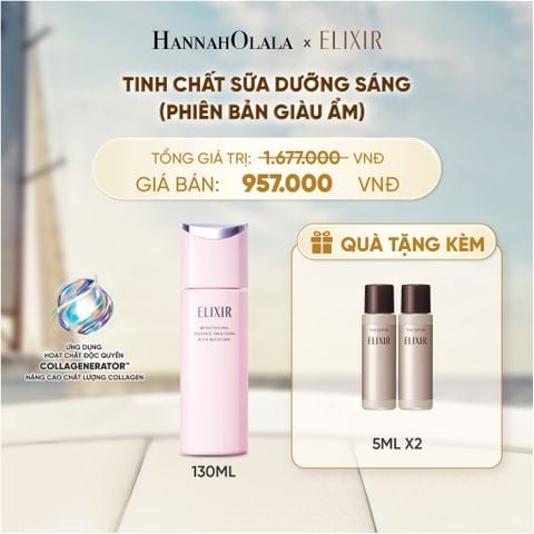  [MỚI] SỮA DƯỠNG NGĂN NGỪA LÃO HÓA DA ELIXIR BRIGHTENING ESSENCE EMULSION RICH MOISTURE ca 130ML - DEAL 34 