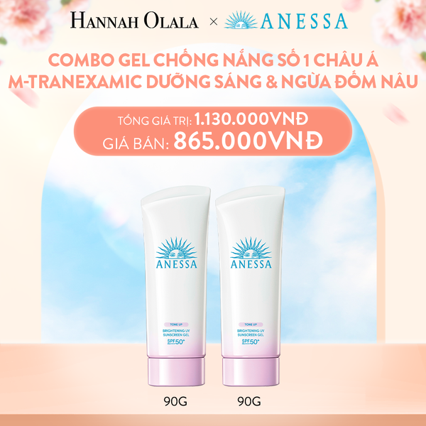 BACK UP 4: BỘ GEL CHỐNG NẮNG NÂNG TÔNG DƯỠNG TRẮNG ANESSA BRIGHTENING GEL 90G X2 