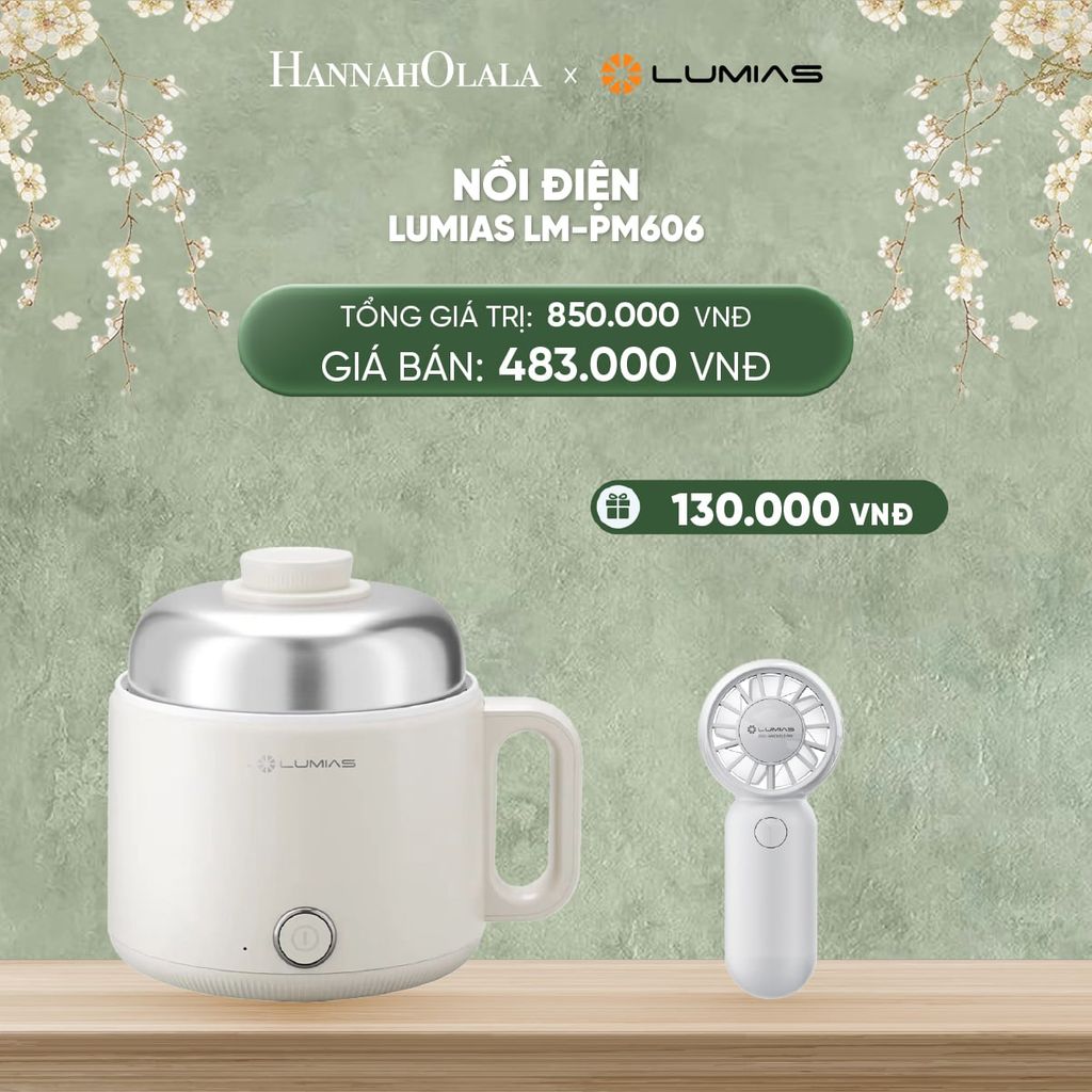 DEAL 34: NỒI ĐIỆN LUMIAS LM-PM606 CÓ KHAY HẤP DUNG TÍCH 1.6L 